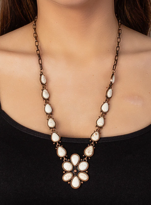 Squash Blossom Necklace - Ivory & Copper