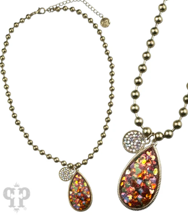 Acrylic confetti pendant necklace