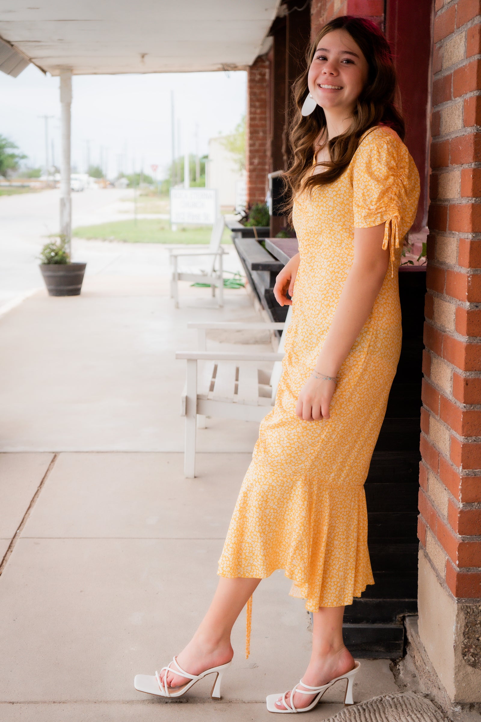STUN THEM ALL DITSY FLORAL PRINT RUCHED DRESS