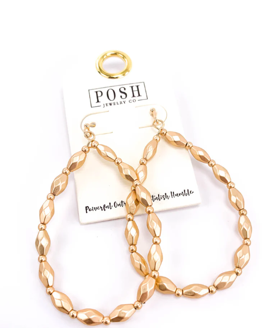 Rice bead teardrop earring