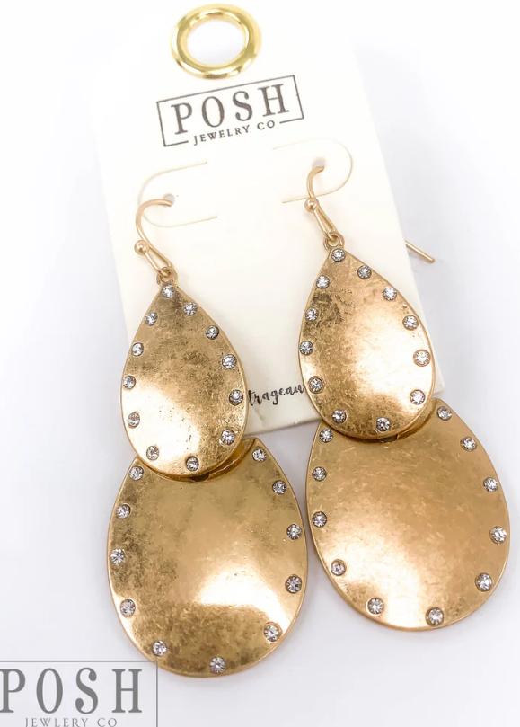 Layered double teardrop earring