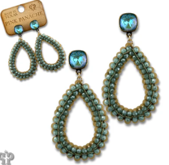 Sequin and faceted bead teardrop earring with Austrian crystal