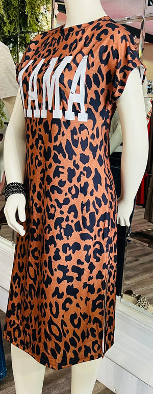 MAMA Leopard T-Shirt Dress