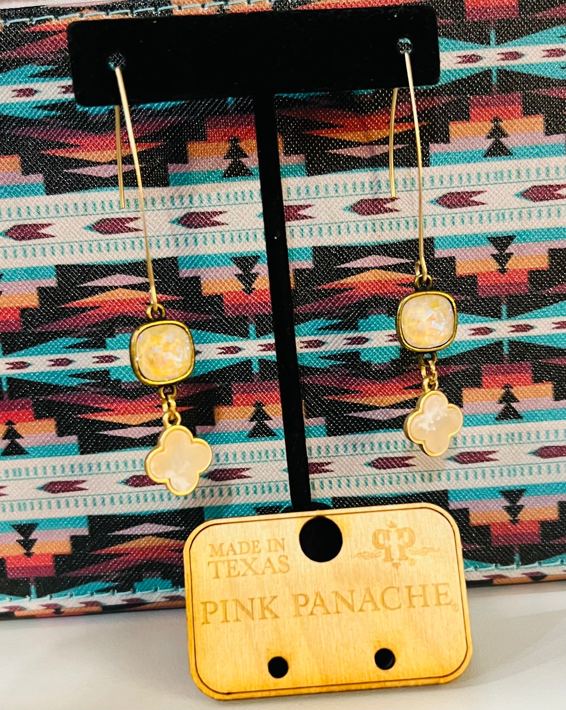 Pink Panache Bronze/Ivory Cream Earrings
