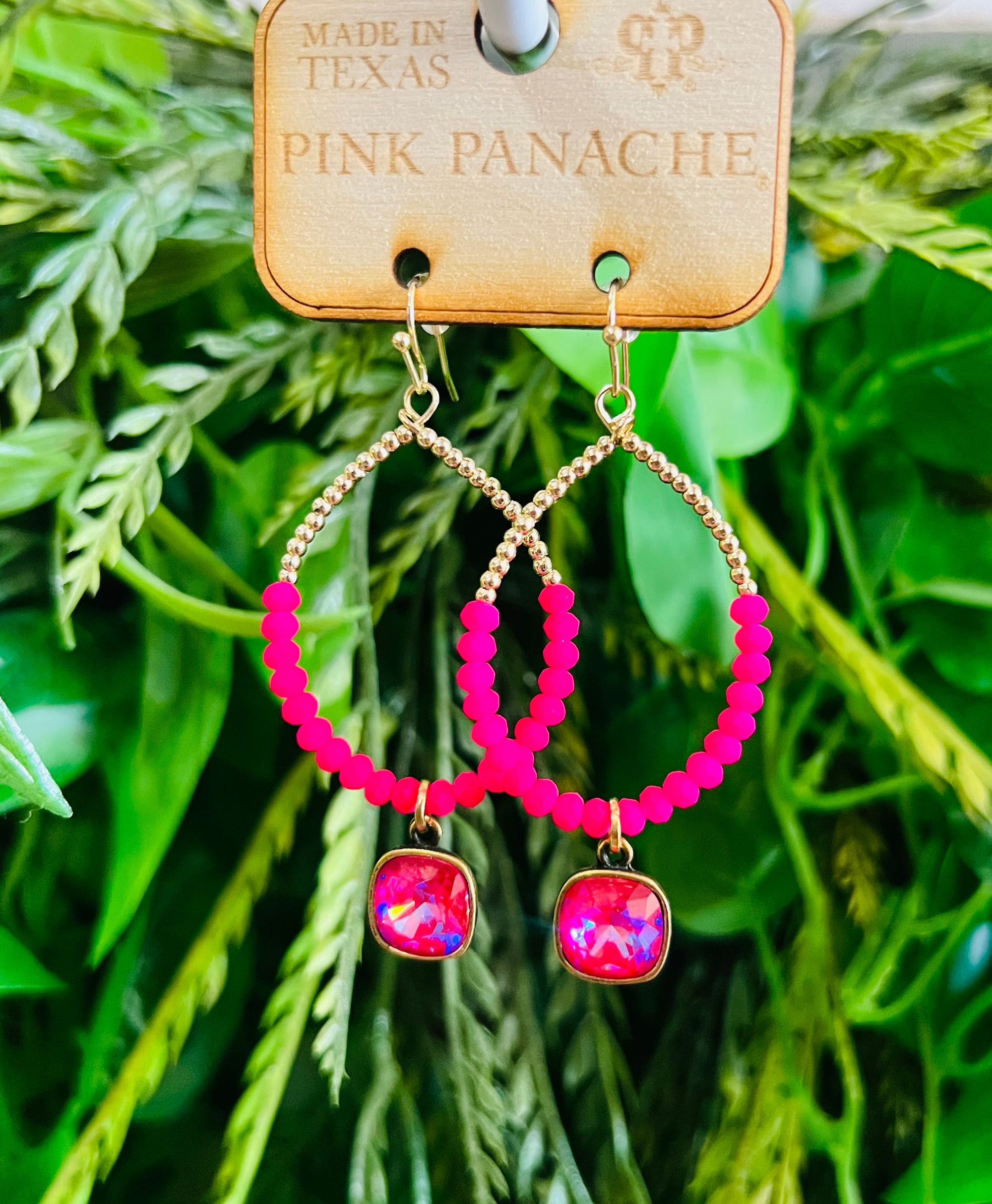 Pink Panache Hot Pink Teardrop Earrings