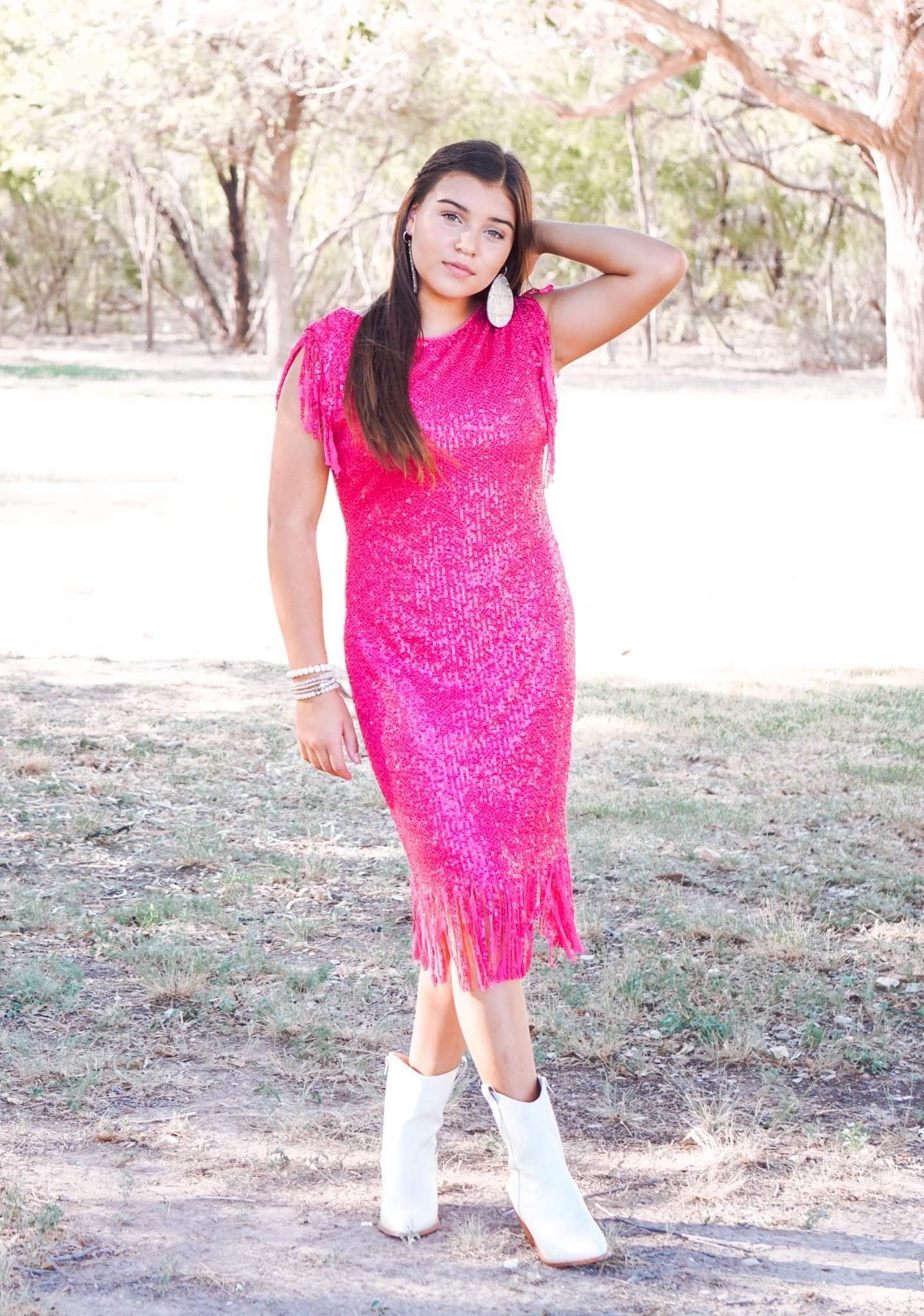 NIGHT LIFE DRESS BLACK & PINK