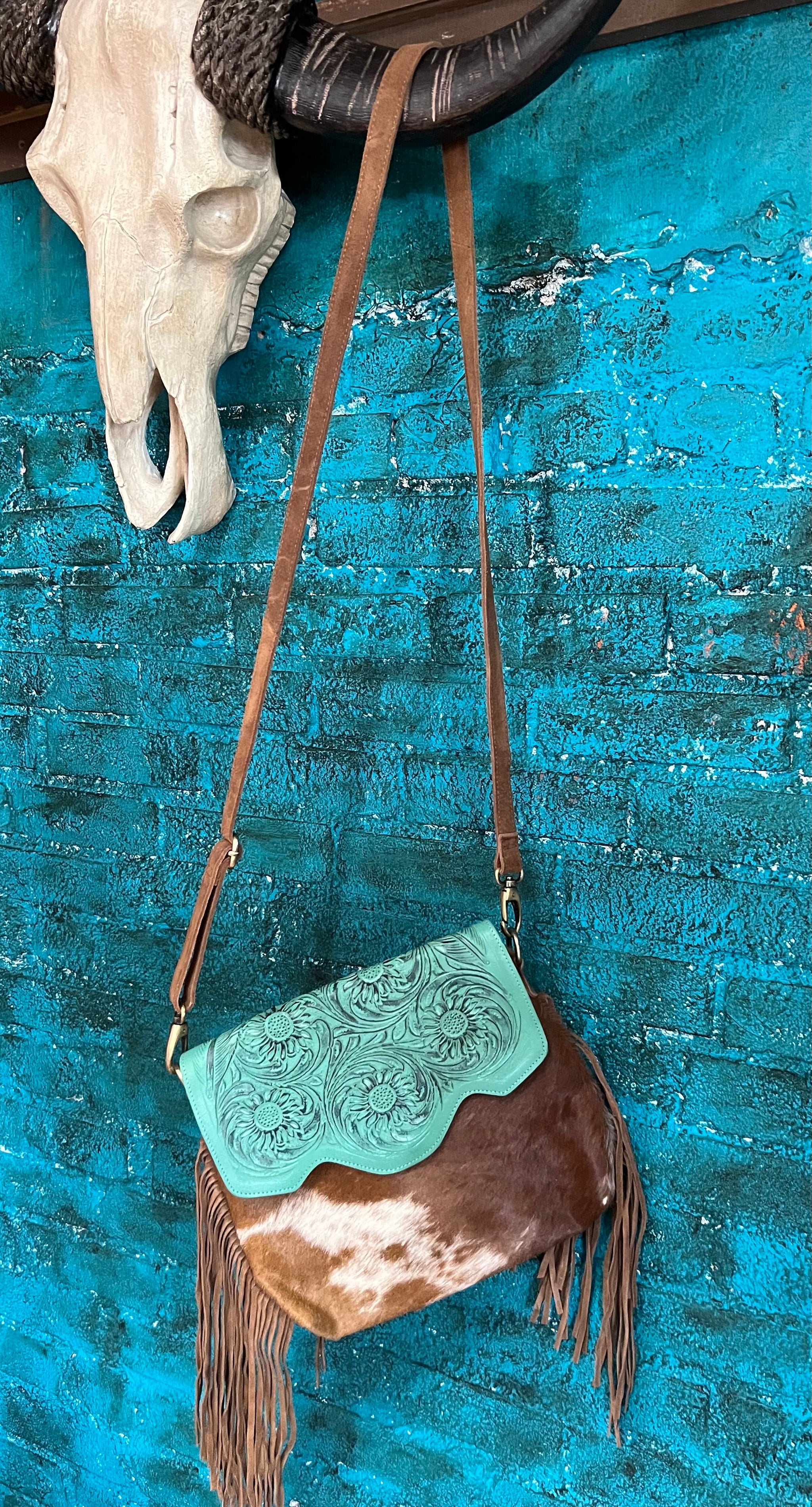 Klassy Cowgirl Leather Crossbody Bag With Diamond Pattern Hair On Cowhide -  Down Home Tack & Feed LLC : Down Home Tack & Feed LLC