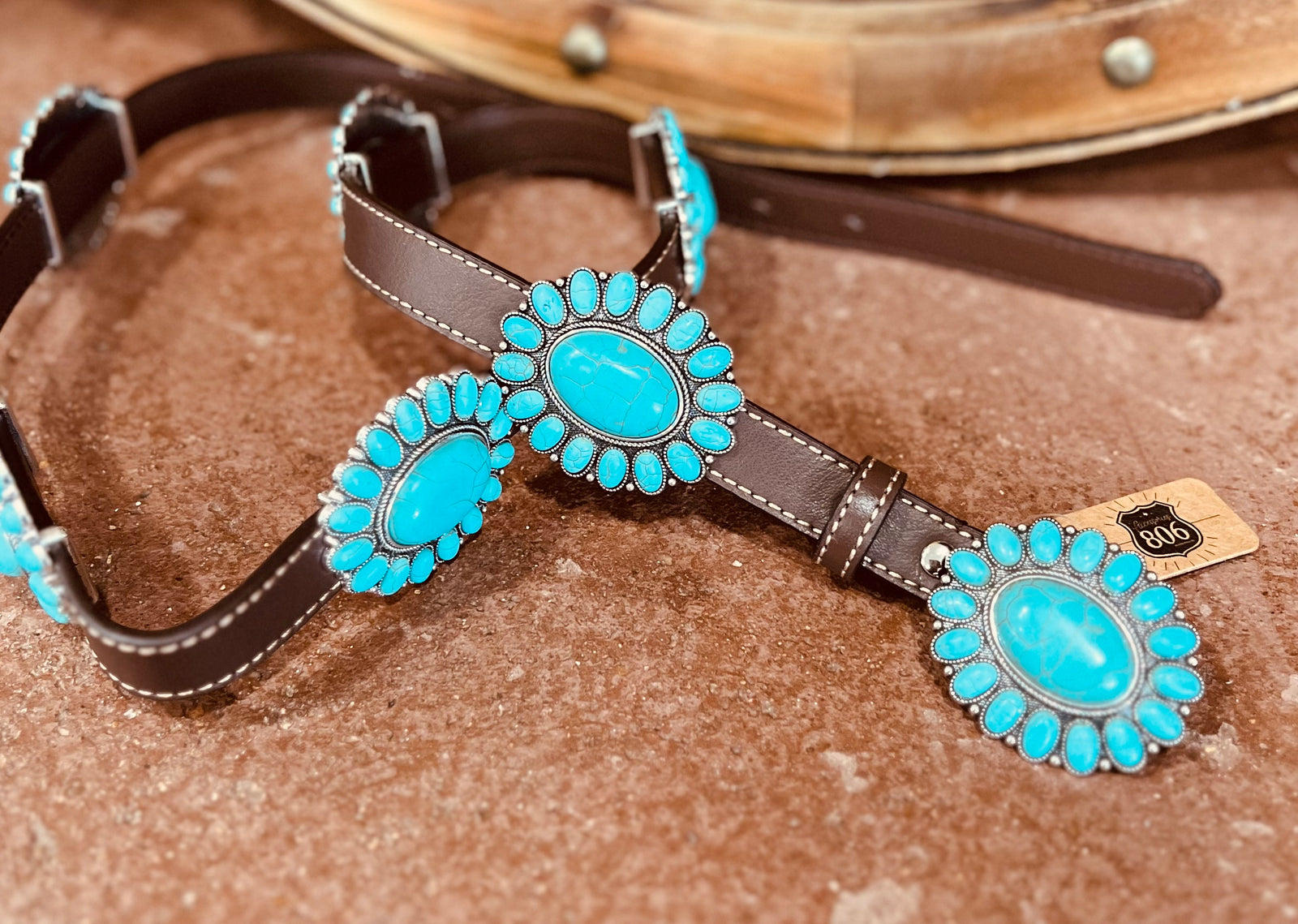 Western Concho Leather Belt