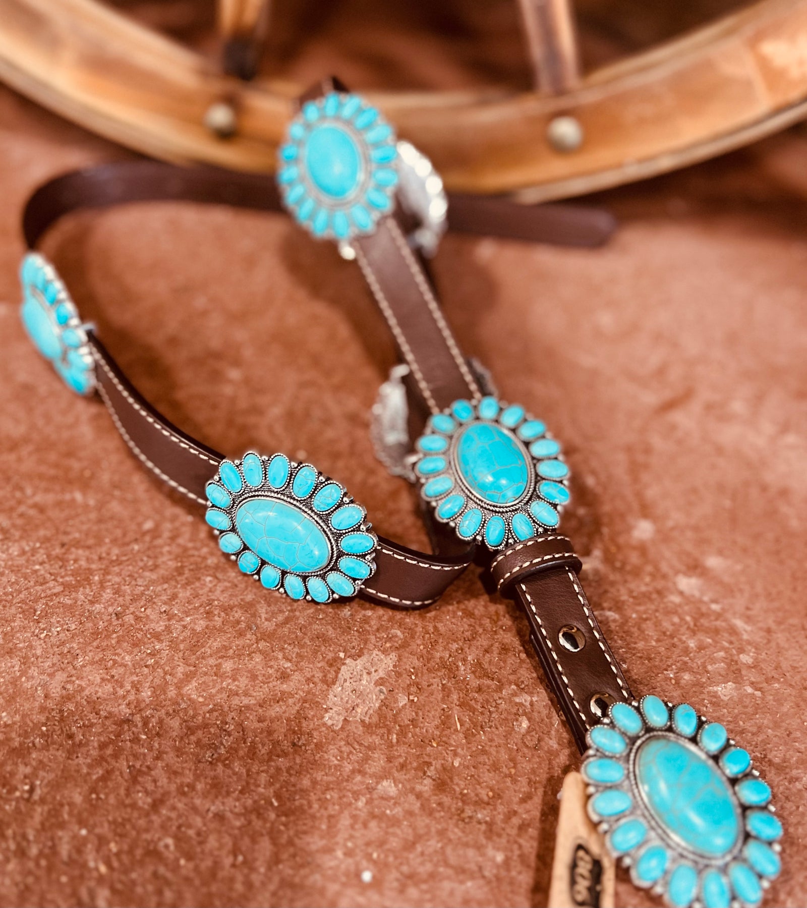 Western Concho Leather Belt