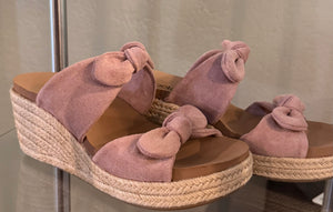 Corky's Blush Faux Suede Tie The Knot Sandals