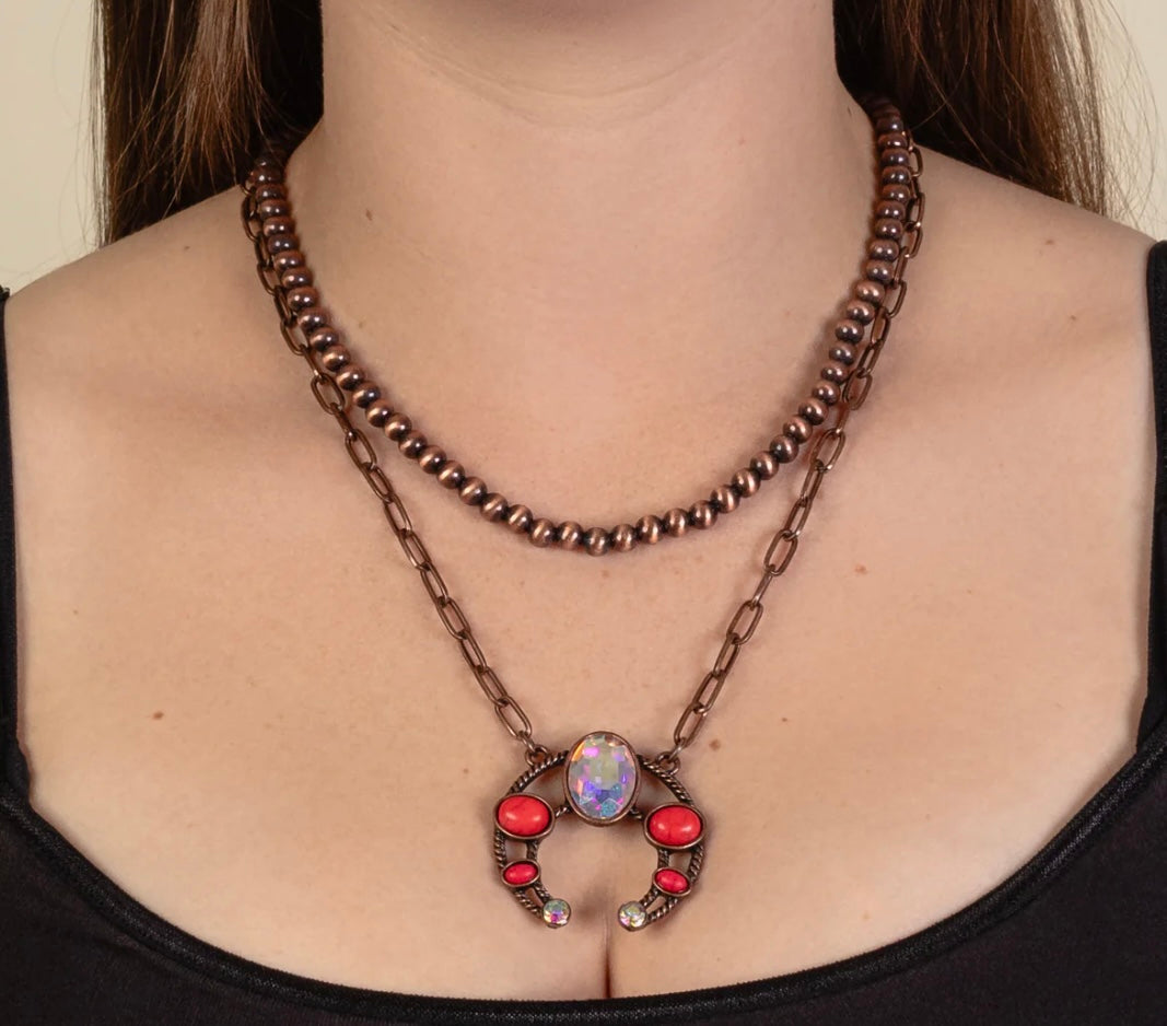 Squash Blossom Necklace (RED)