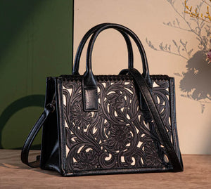 Trinity Ranch Floral Tooled Mini Tote/Crossbody