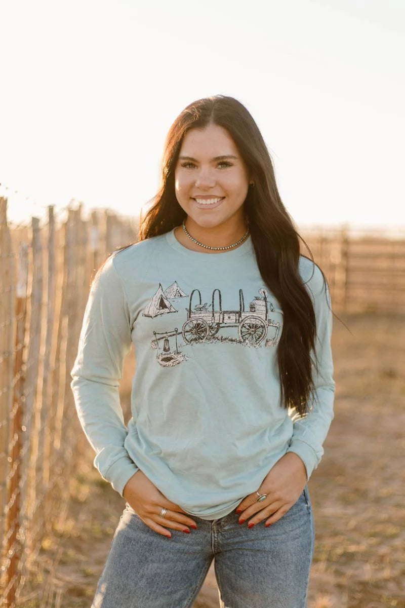 Country blu's long sleeve tee