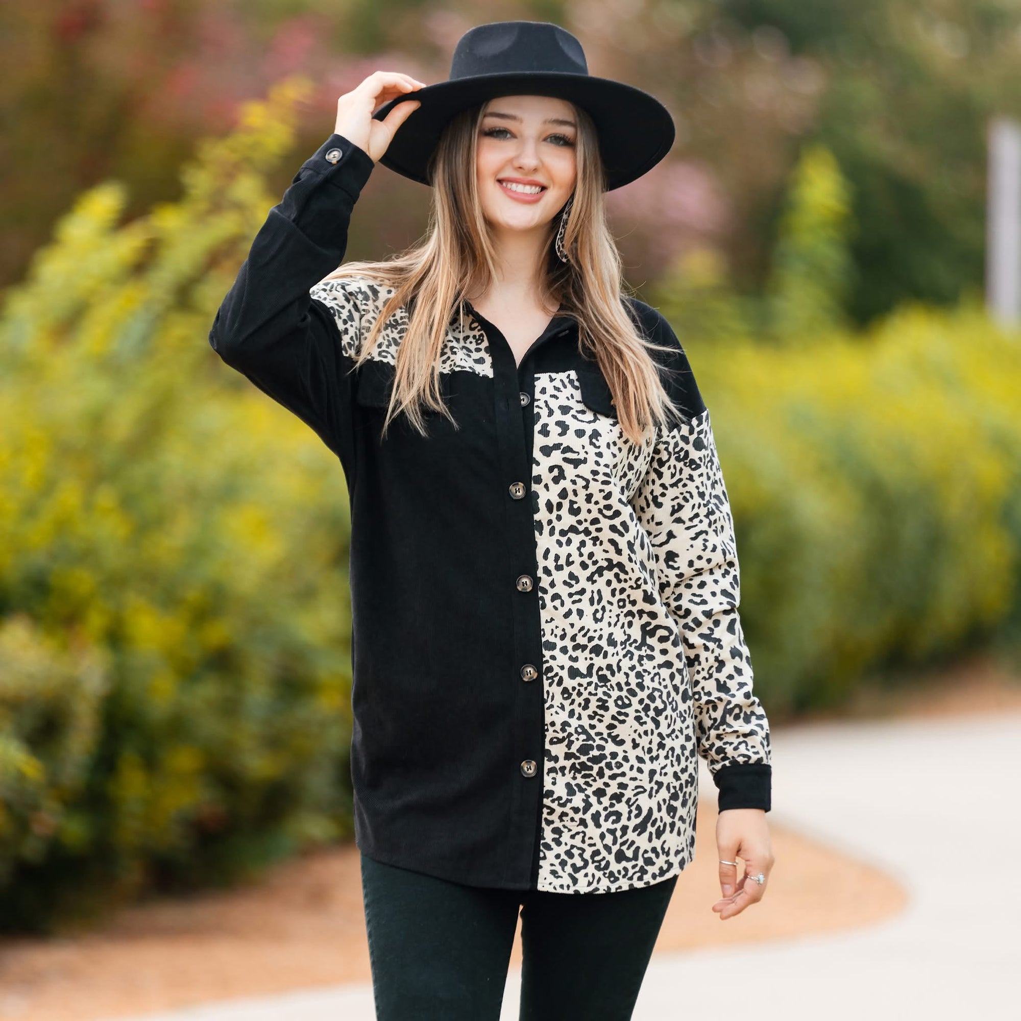 LEOPARD COLOR BLOCK SHACKET