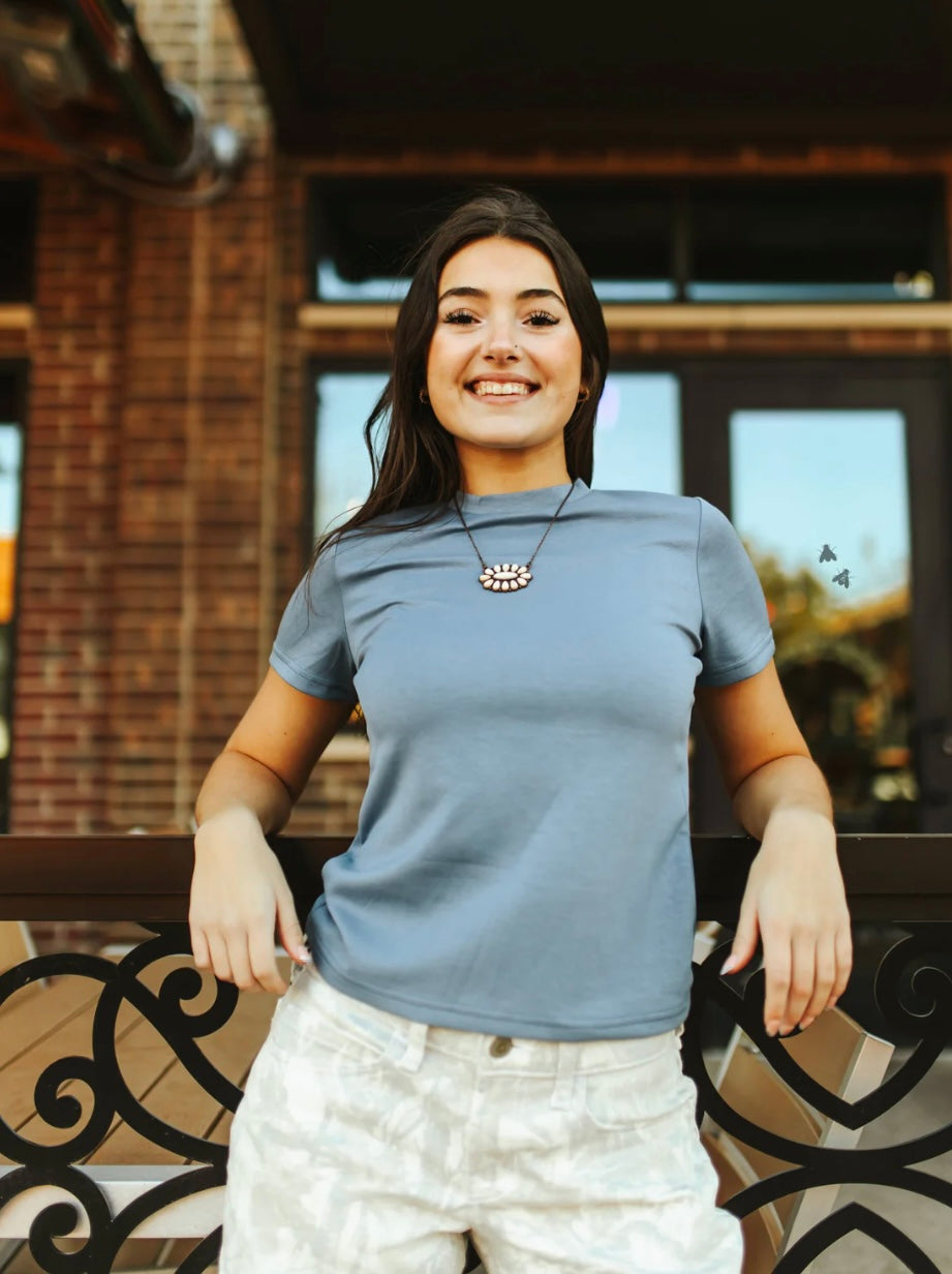 CLOUD BASIC SNUG TEE (*SADDLE, *DENIM, *DUST)