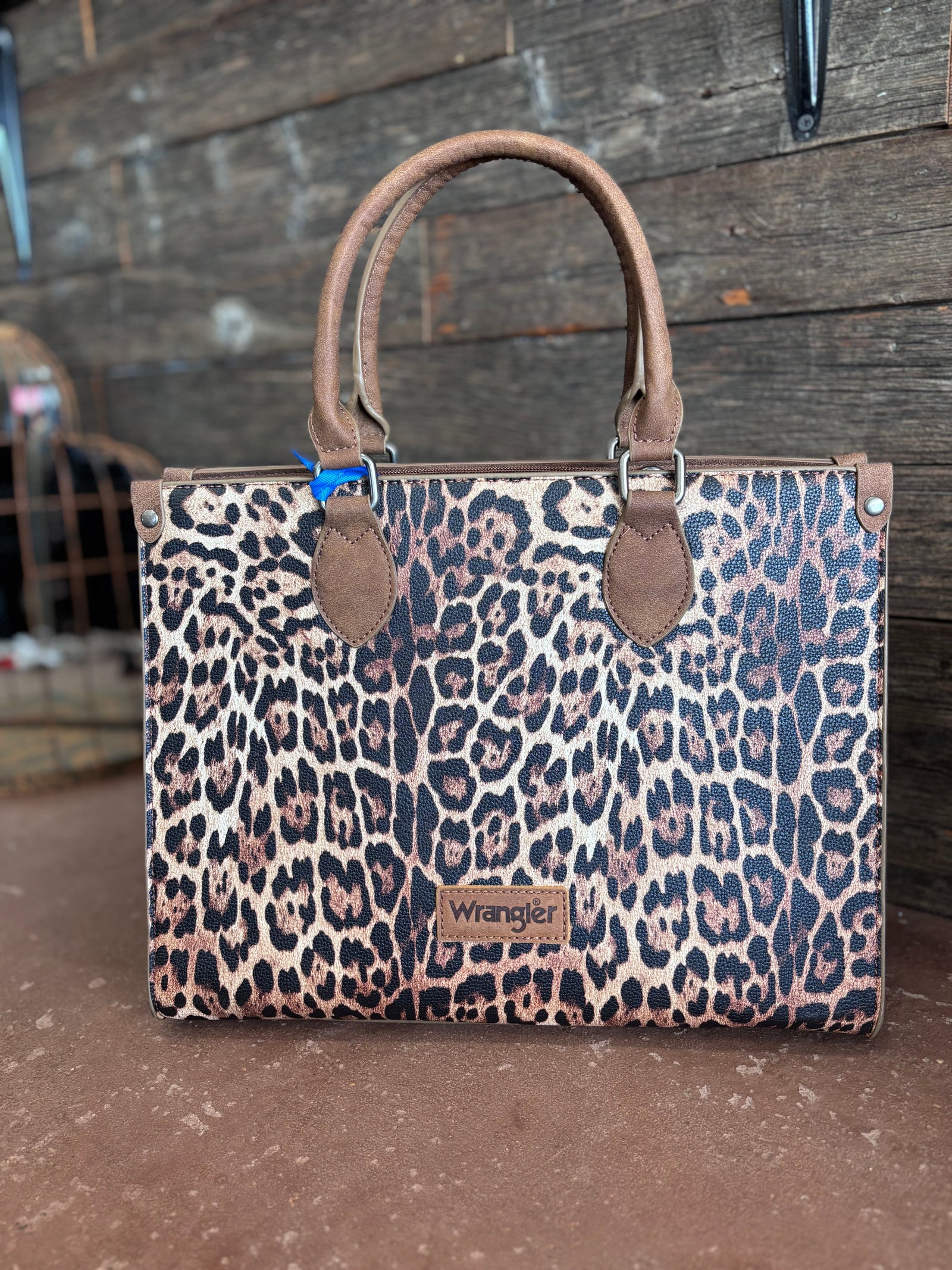 Wrangler Leopard Print Wide Tote Bag/Crossbody