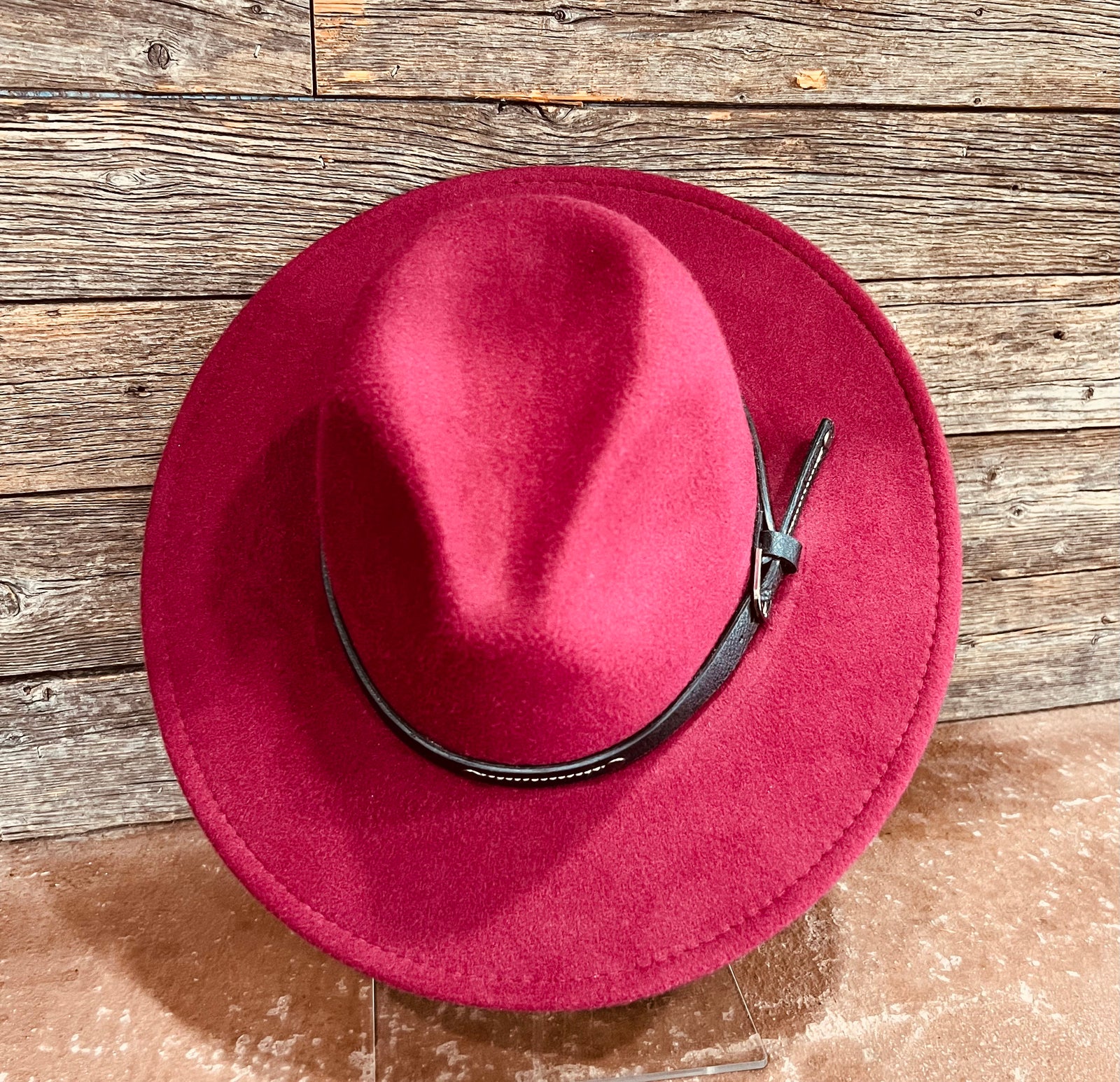 FASHION LEATHER BRIM FEDORA HAT