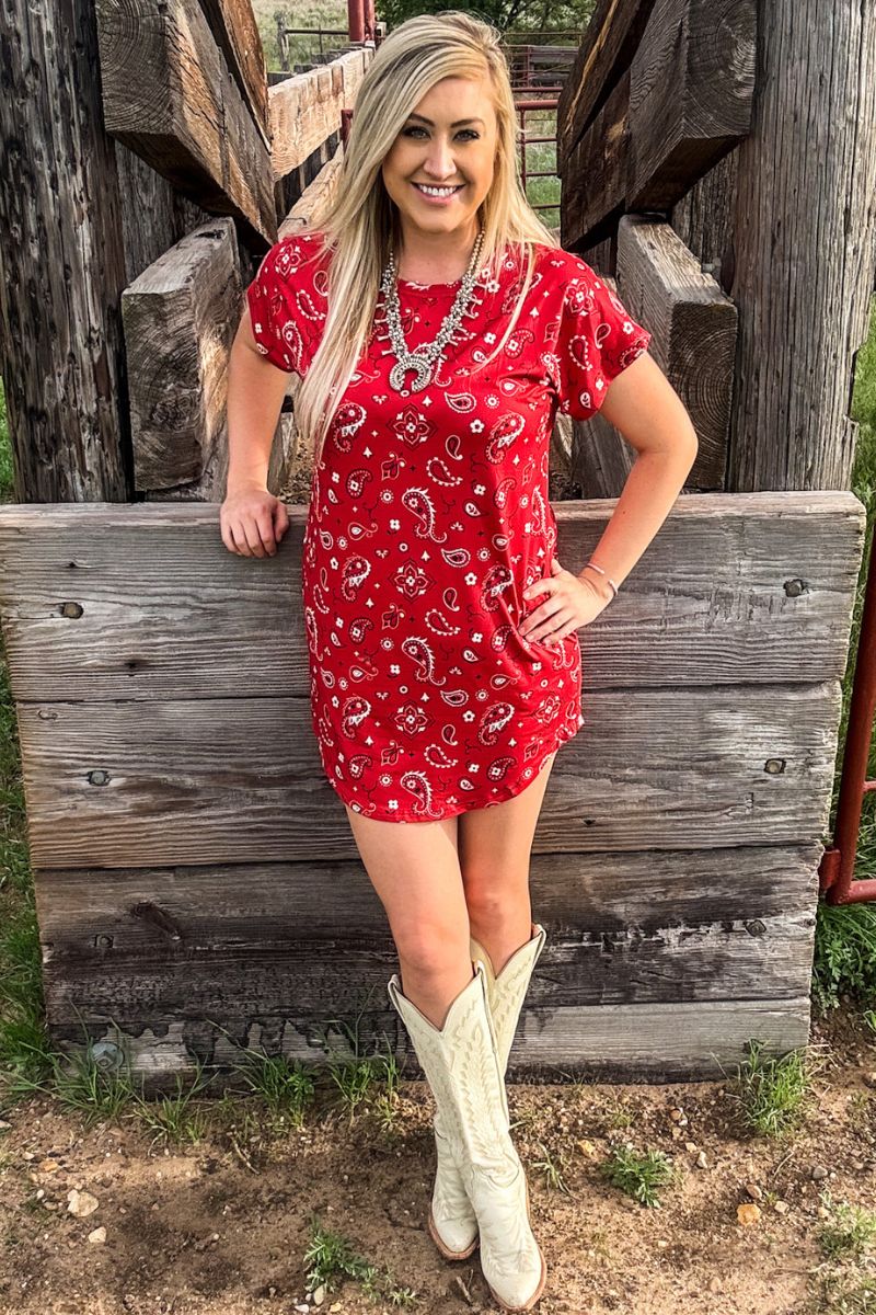BANDANA BABE RED DRESS