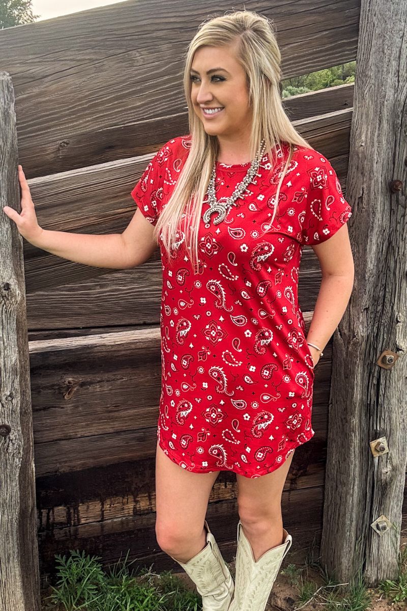 BANDANA BABE RED DRESS