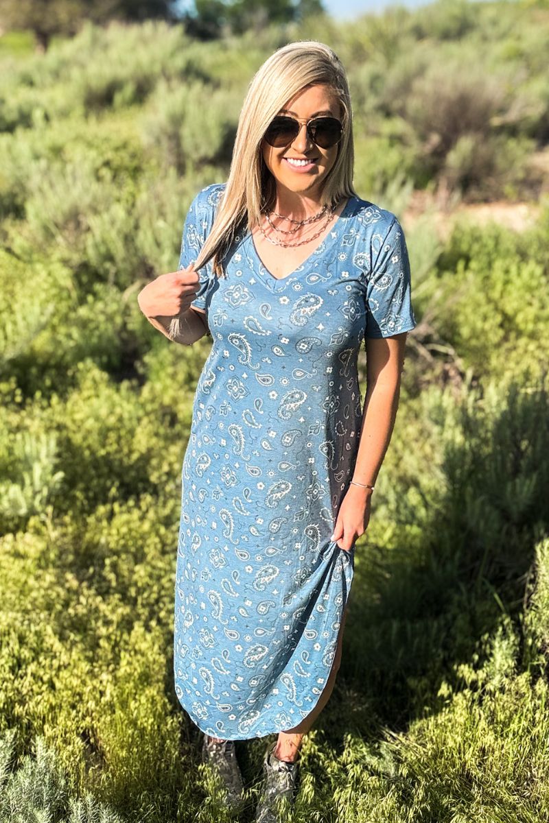 BANDANA BABE BLUE MAXI DRESS