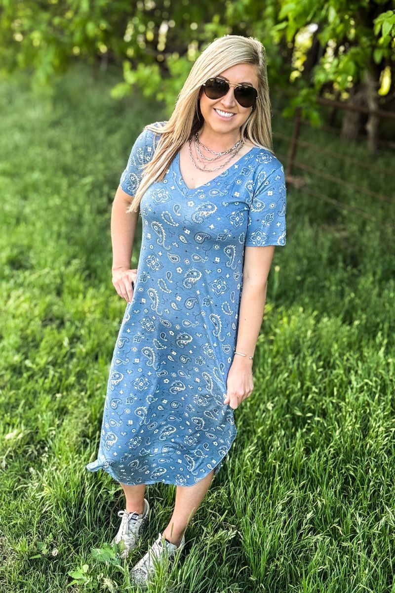 BANDANA BABE BLUE MAXI DRESS