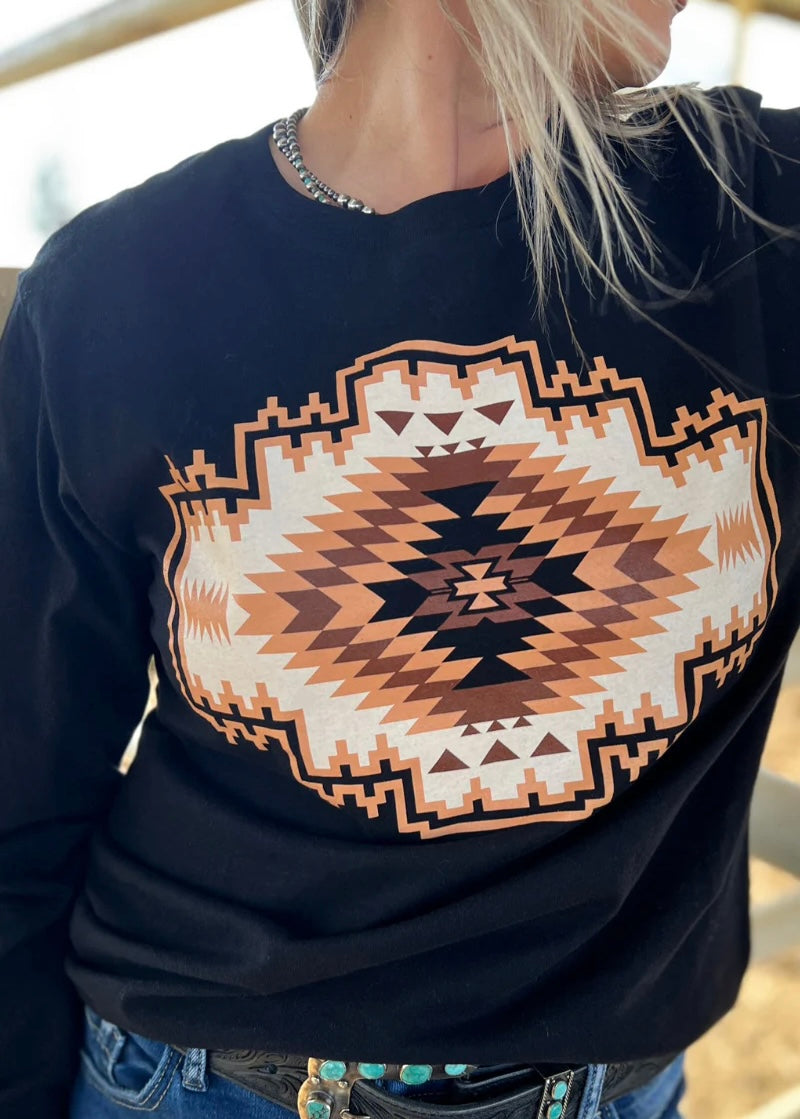 NAVAJO RUG LONG SLEEVED TEE