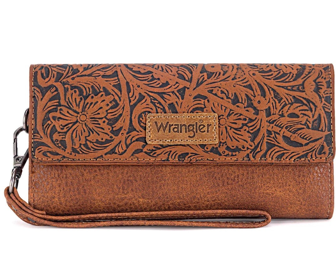 Wrangler Western Floral Tooled Tri-fold