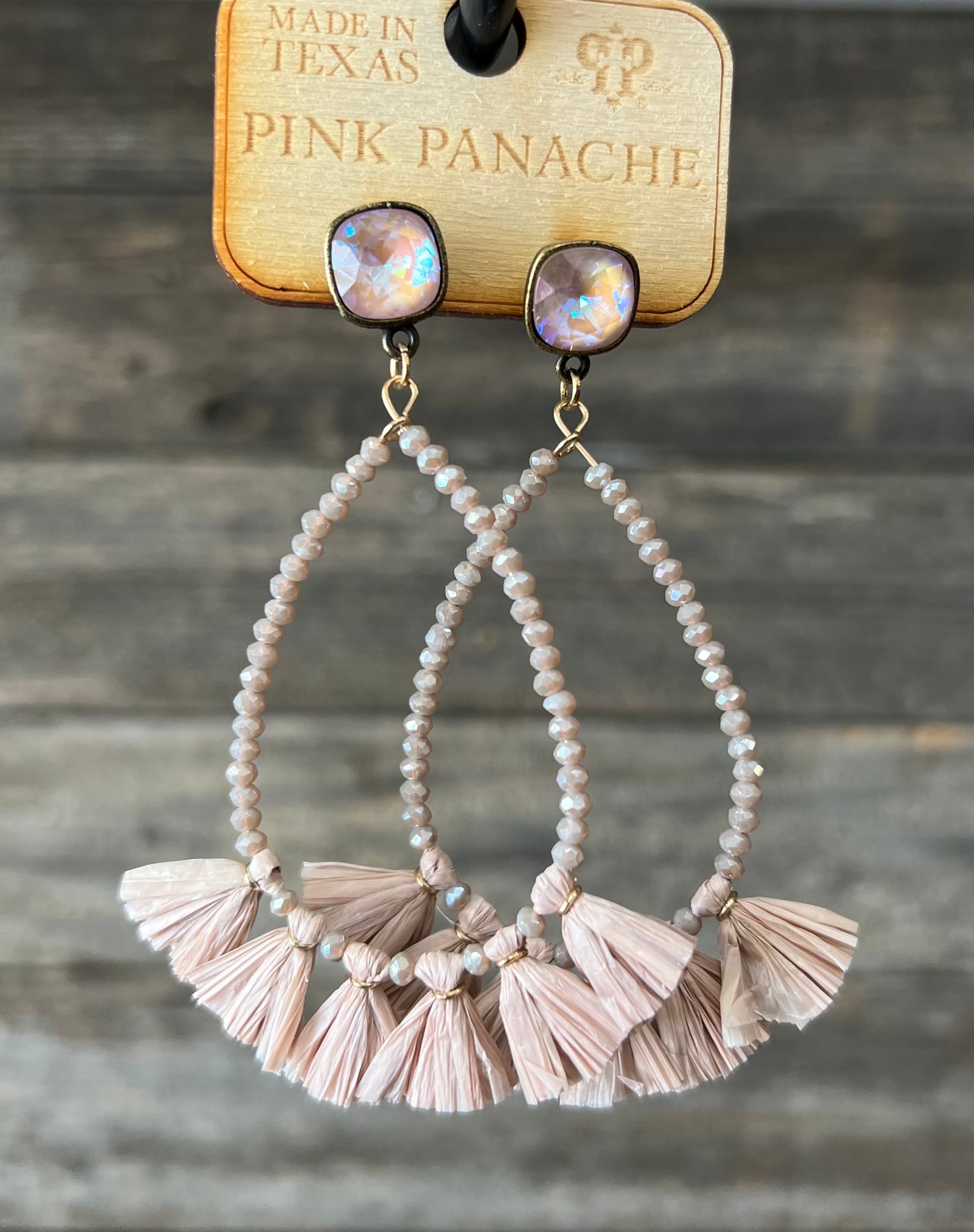 Pink tear drop style earrings