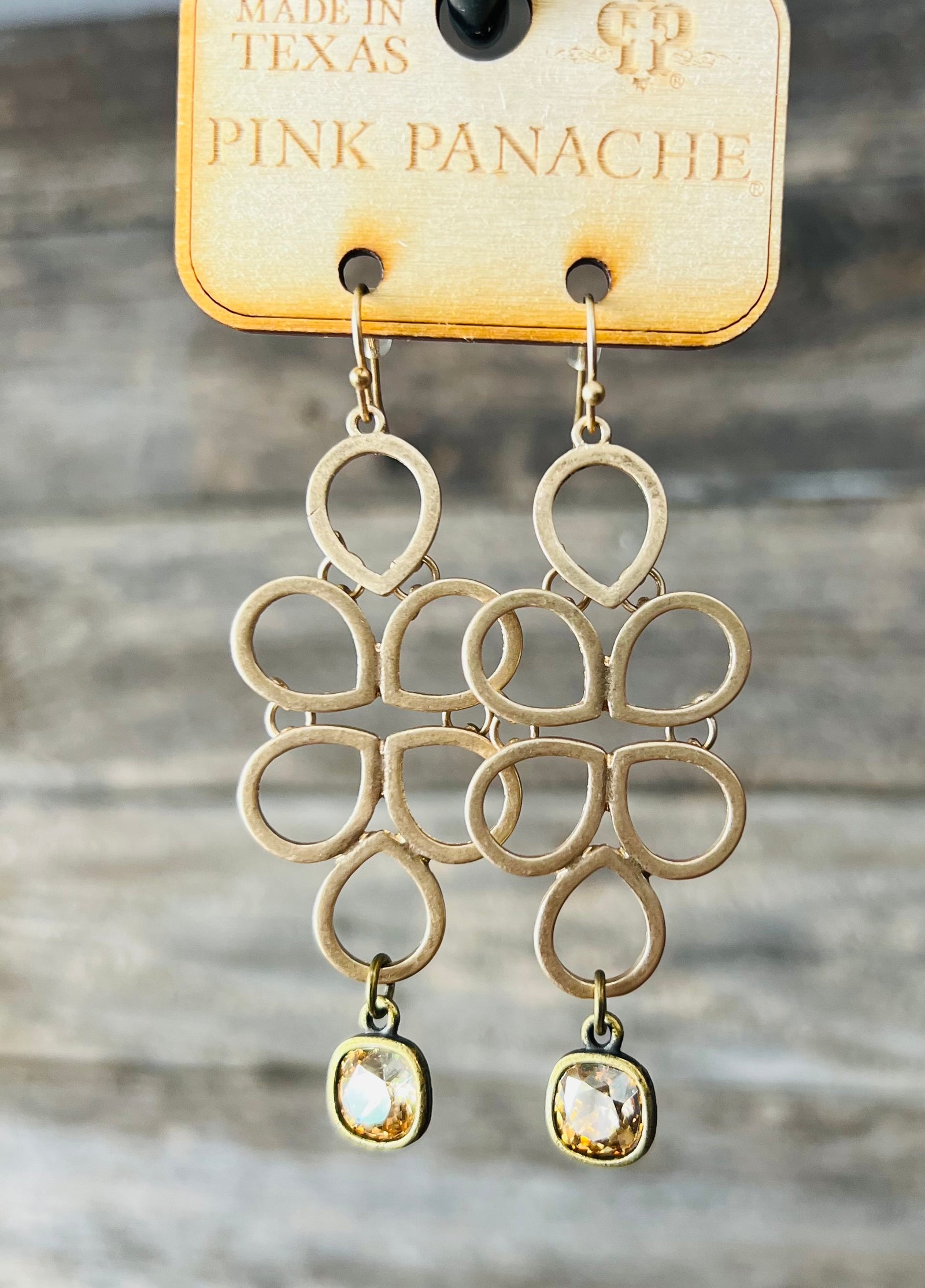 BRONZE PINK PANACHE EARRINGS