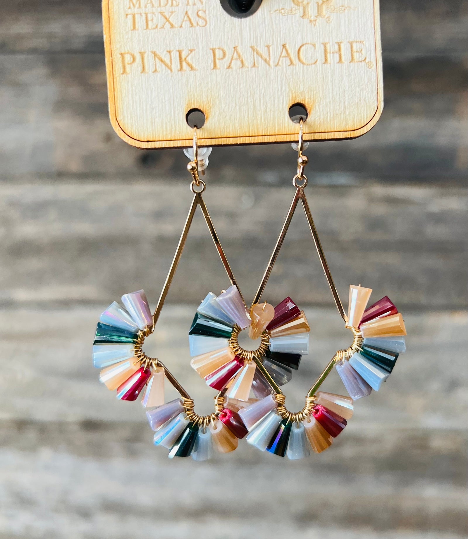 Teardrop earring with fluted beads