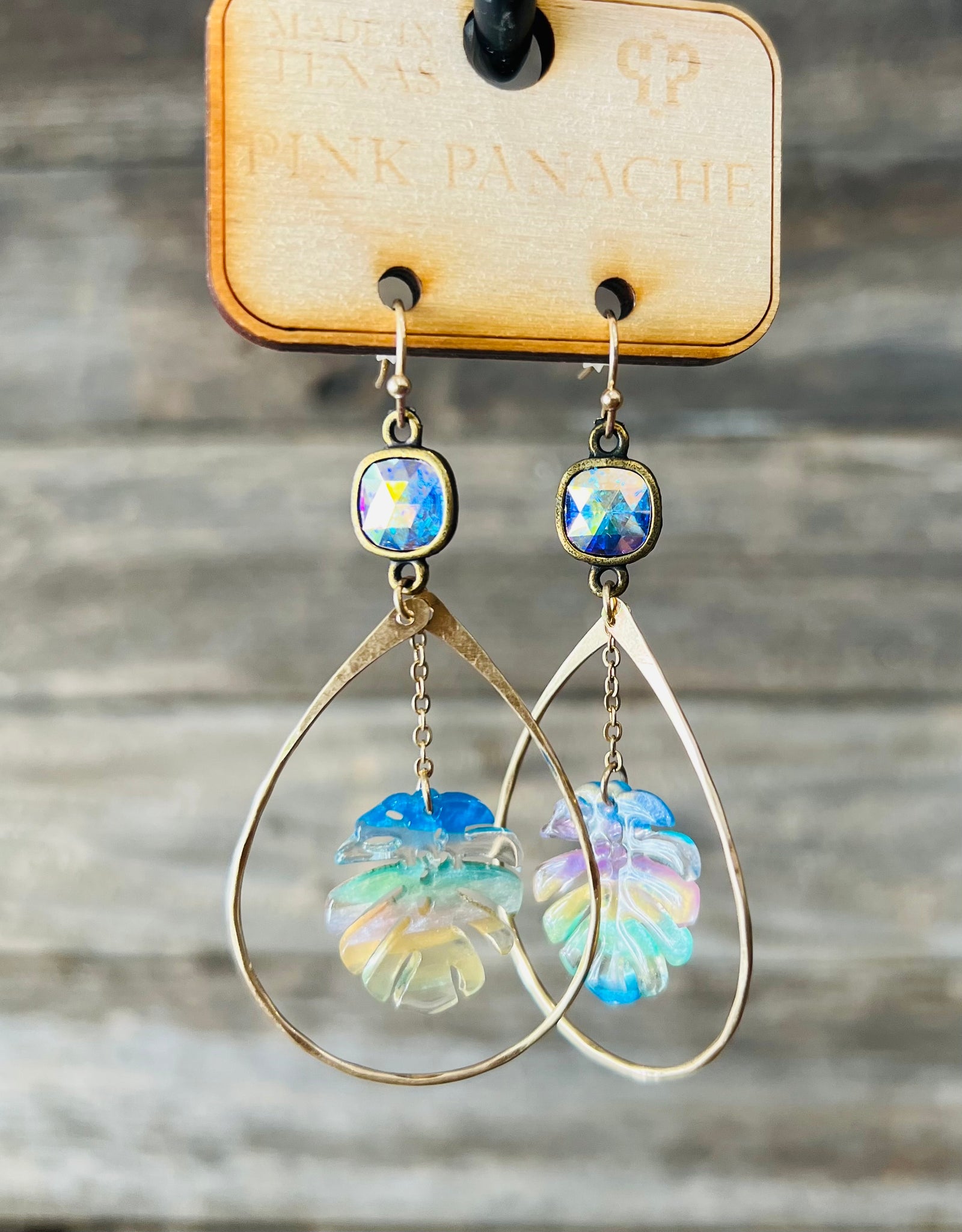 PINK PANACHE LEAFLET EARRINGS