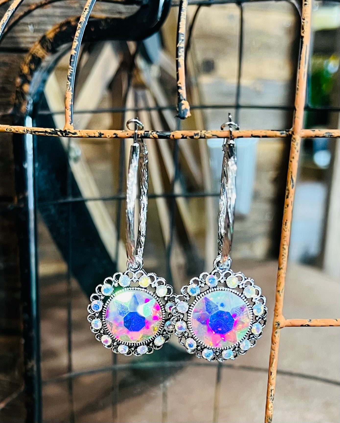 CRYSTAL FLOWER EARRINGS