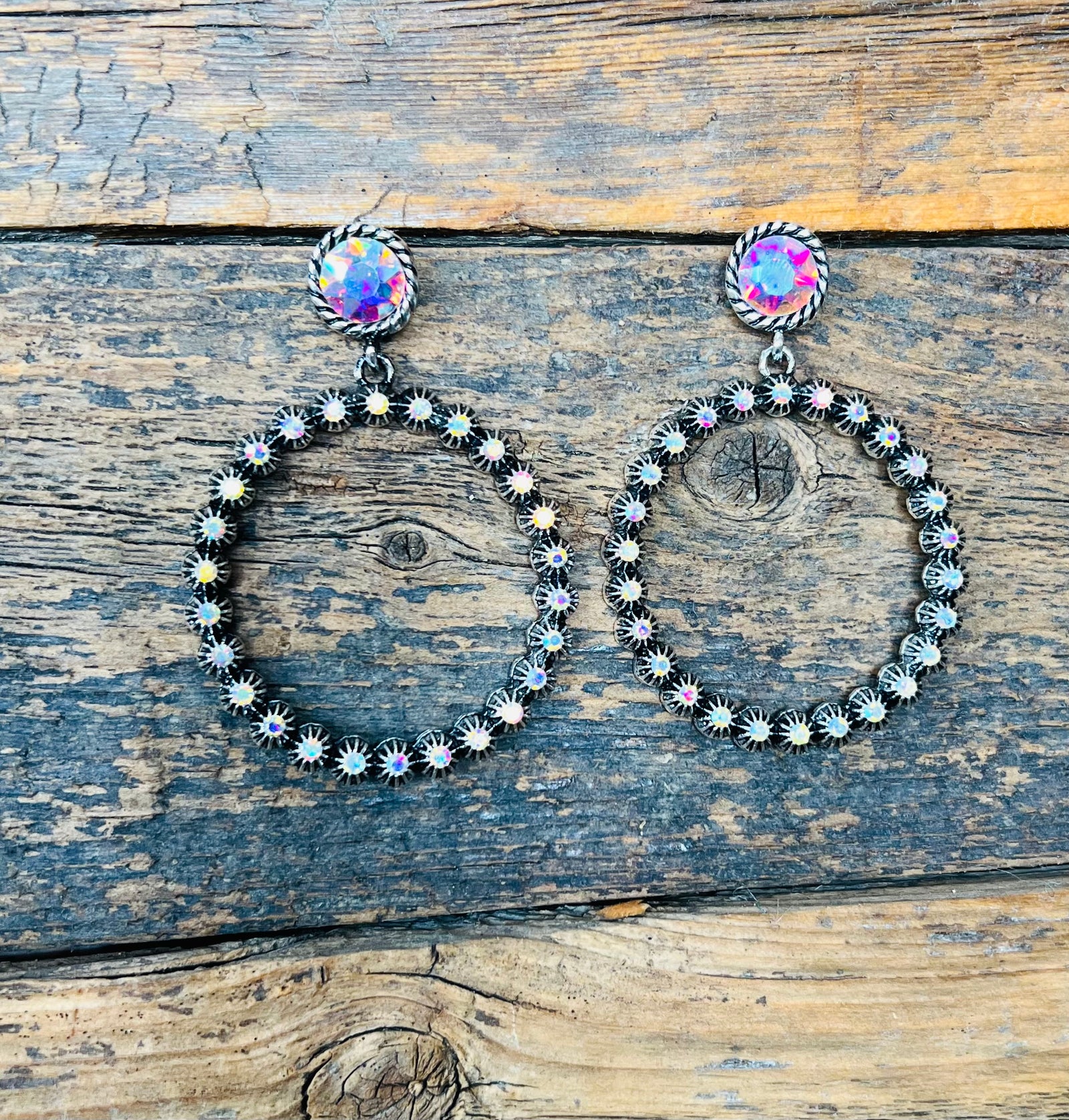 CRYSTAL HOOP EARRINGS