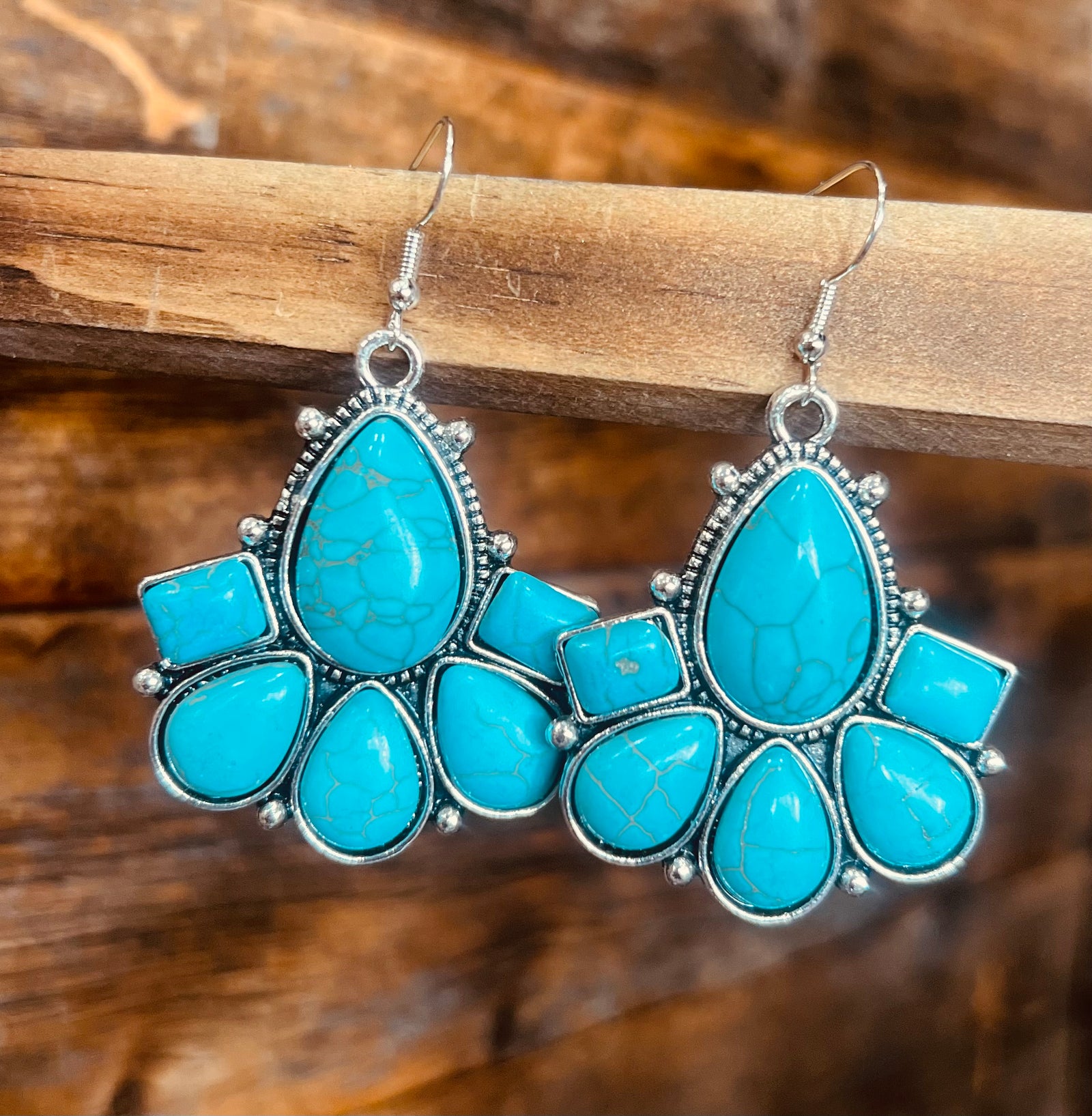 Squash Blossom Earrings - turquoise
