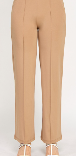 SOLID FRONT PLEATED PANTS
