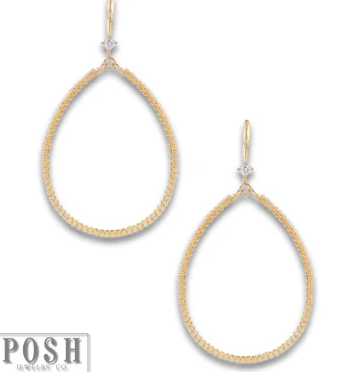 Rhinestone rimmed teardrop earrings