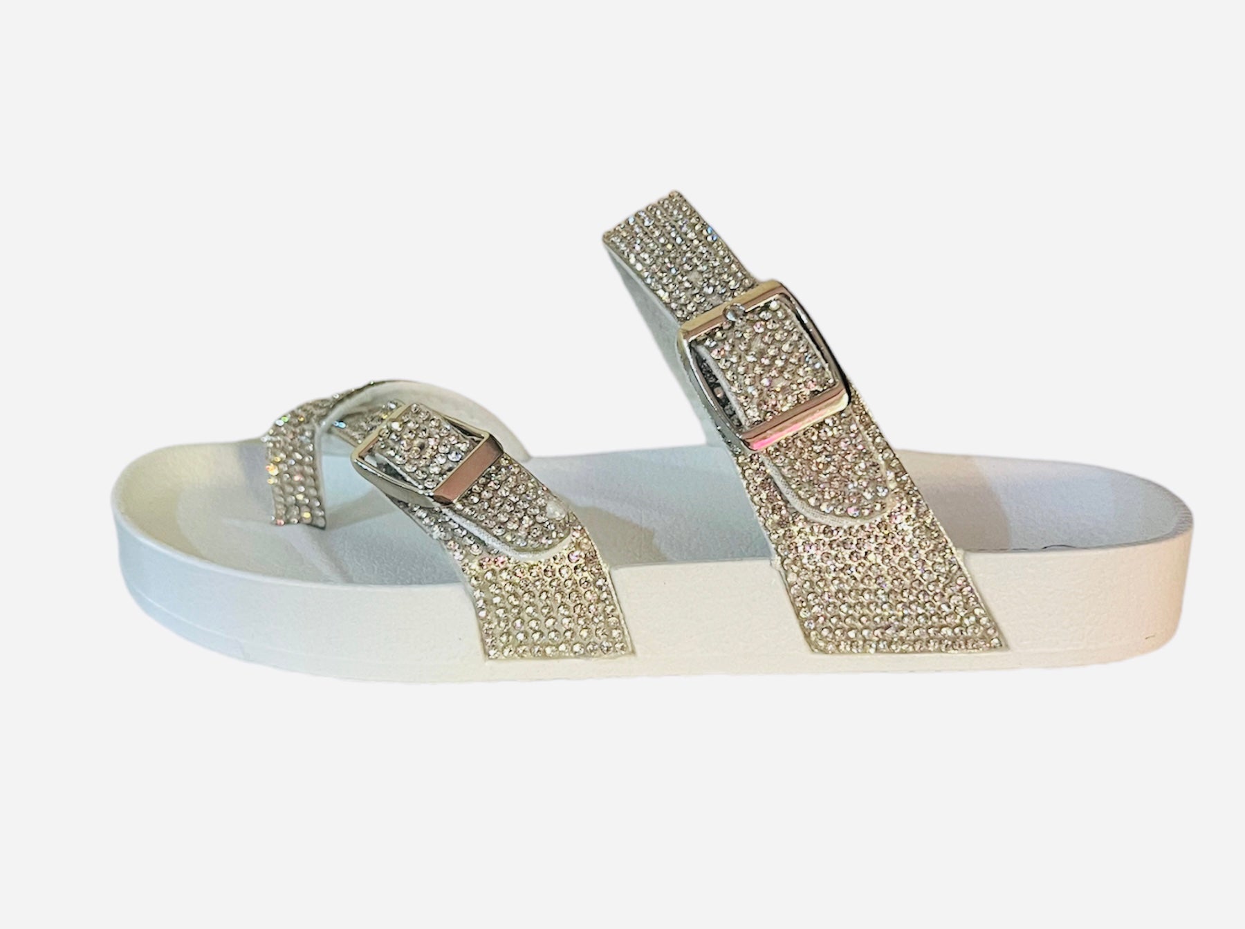 Kids White Sparkle Sandal