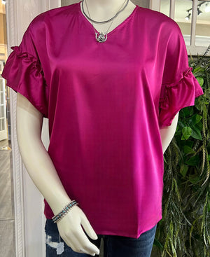 DOWNTOWN DARLING TOP TAUPE & BERRY