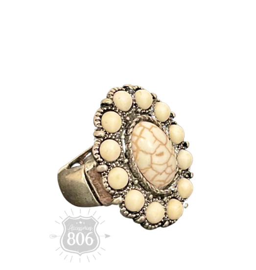 Oval stone stretch ring