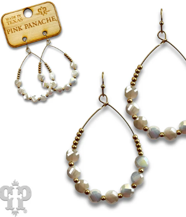 Coin bead teardrop earring