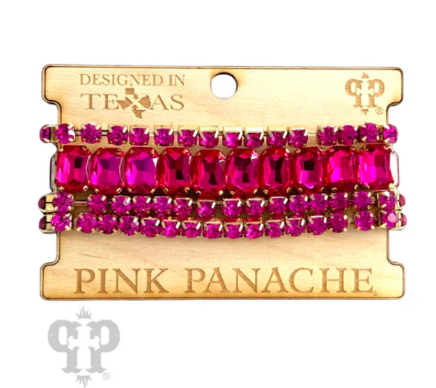 PINK PANACHE FUCHSIA RHINESTONE BRACELET SET