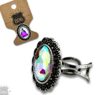 Western oval stone adjustable ring