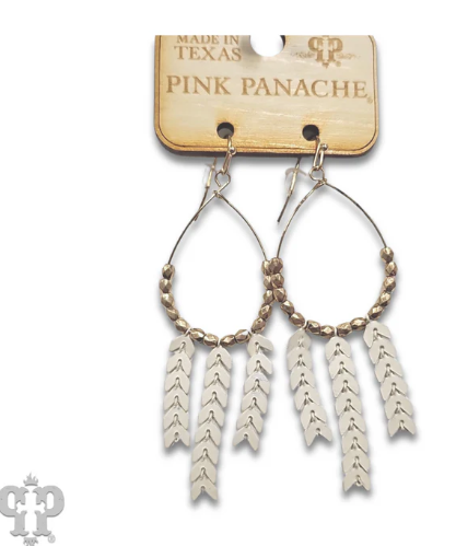 Chevron fringe teardrop earring