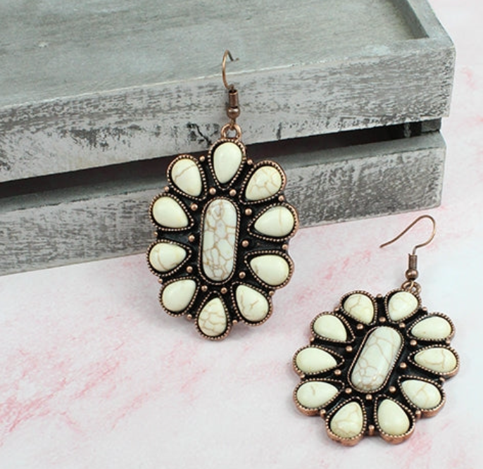 WHITE TURQUOISE EARRINGS