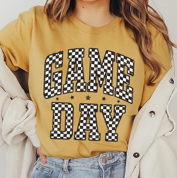 CHECKERED GAME DAY TEE