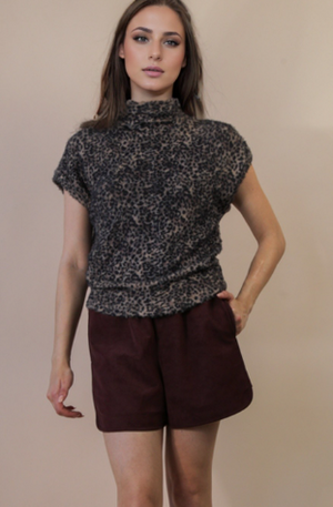 Leopard Soft Knit Vest Top
