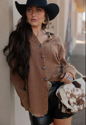 ACRES BUTTON UP *SADDLE