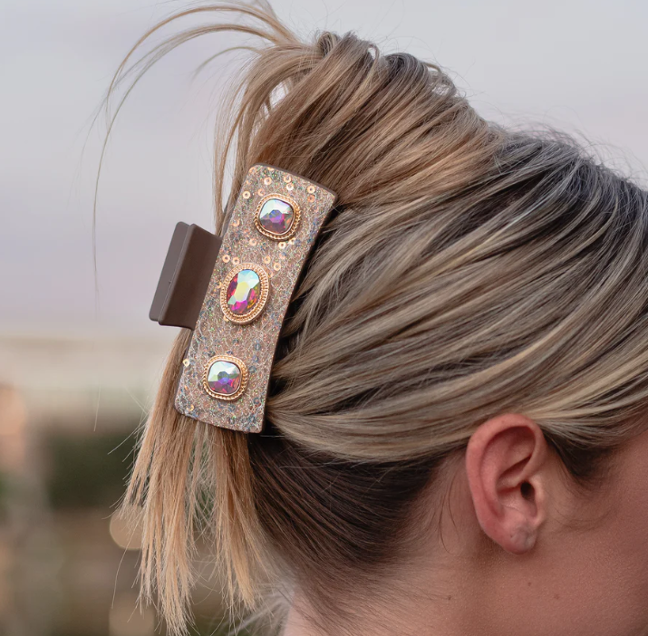 CRYSTAL CLAW CLIP *AB BROWN*