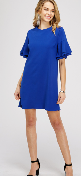 Royal Charm Ruffle Sleeve Dress