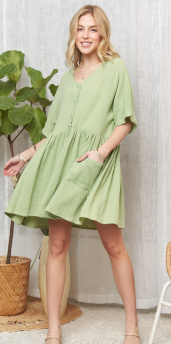 SAGE SERENITY BABYDOLL DRESS